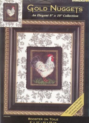 Gold Nuggets Rooster on Toile Dimensions 35074